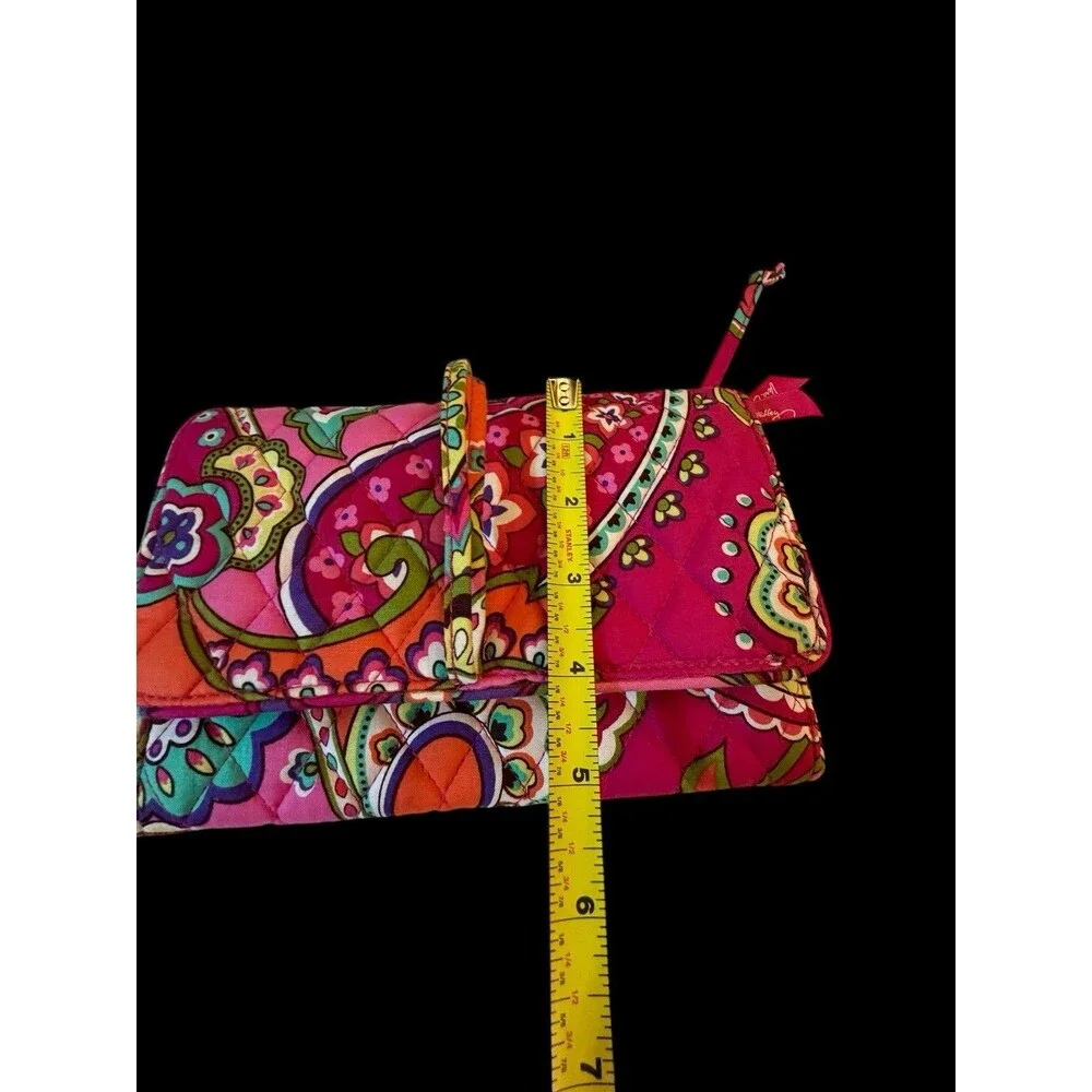 Vera Bradley Hot Pink Paisley Pattern Travel Foldable Jewelry Case Organizer